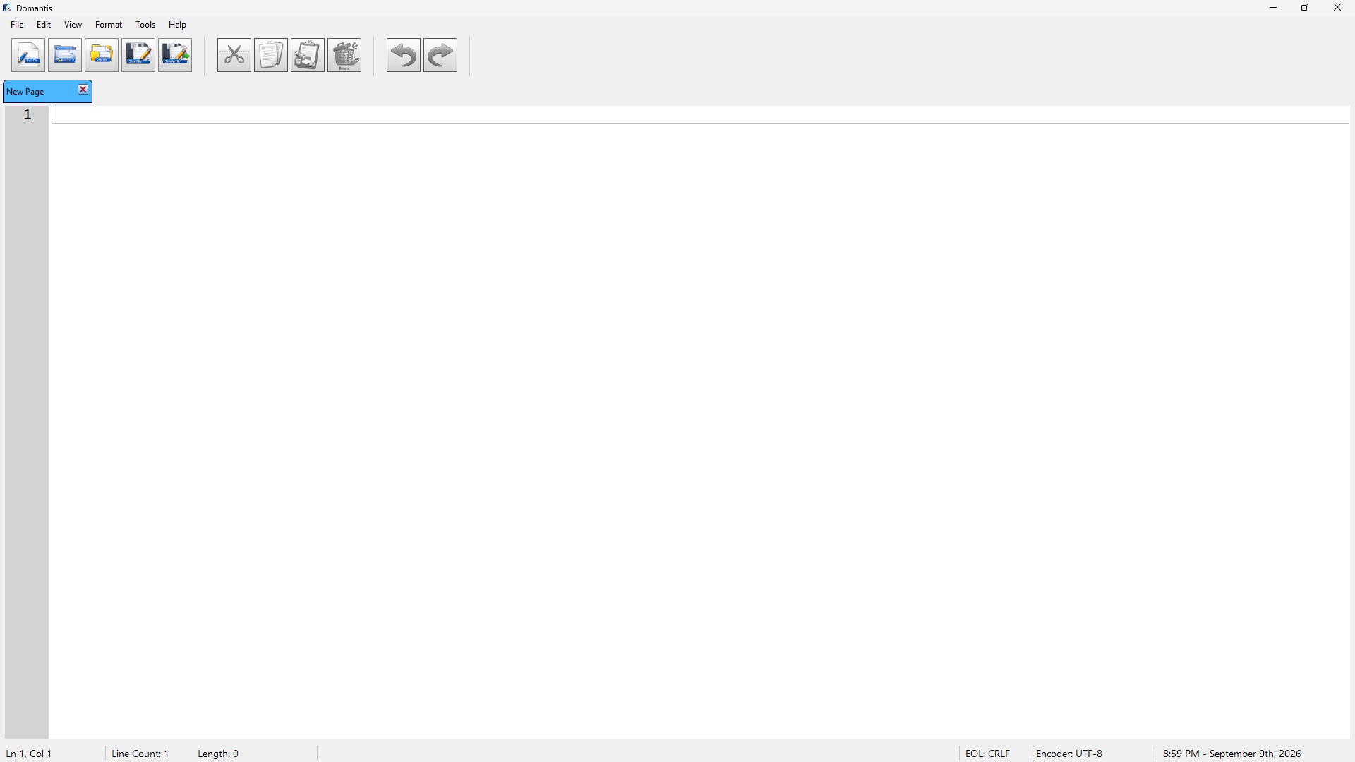 Domantis text editor